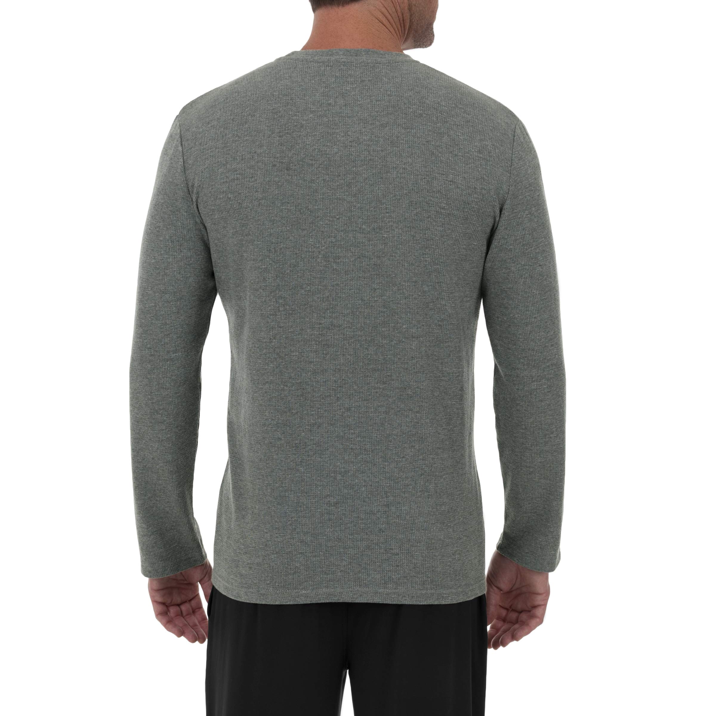 IZOD Men's Waffle Crew Neck Long Sleeve Thermal Shirt - Soft Cotton Blend for Winter Warmth & Layering | Perfect for Casual Wear, Outdoor Activities & Cold Weather