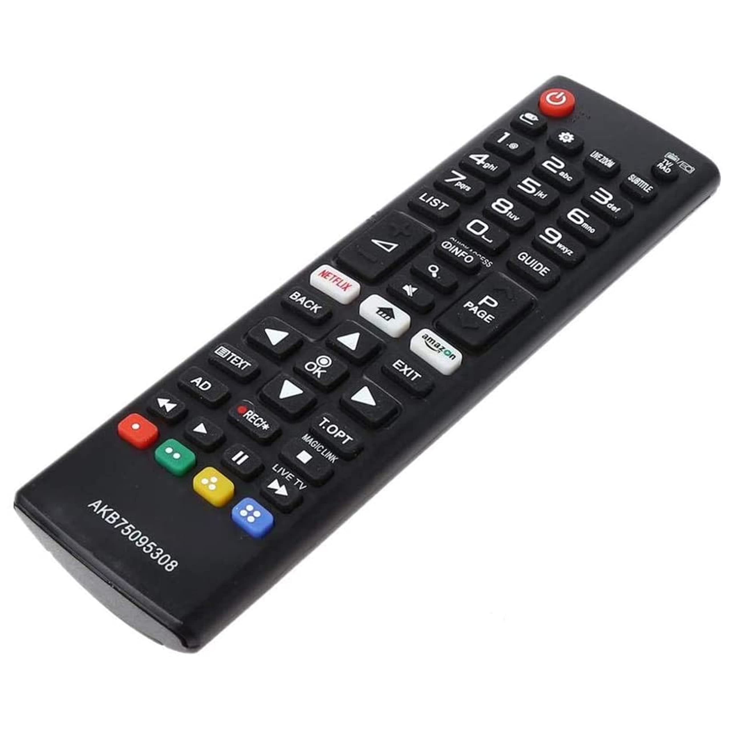 AKB75095308 Universal TV Remote Control for LG Smart TVs - Replacement Remote with Netflix & Amazon Prime Buttons | Plug & Play, No Setup Required | Perfect for Living Room, Bedroom & Home Theater