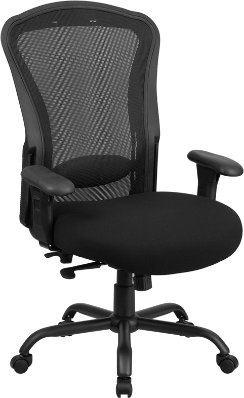 FLASH HERCULES Series Heavy Duty Ergonomic Office Chair - 400 lb Weight Capacity, Black Mesh, Synchro Tilt & Multi-Function for Big & Tall Users - Perfect for 24/7 Intensive Use in Home Offices, Gaming Setups & Workstations