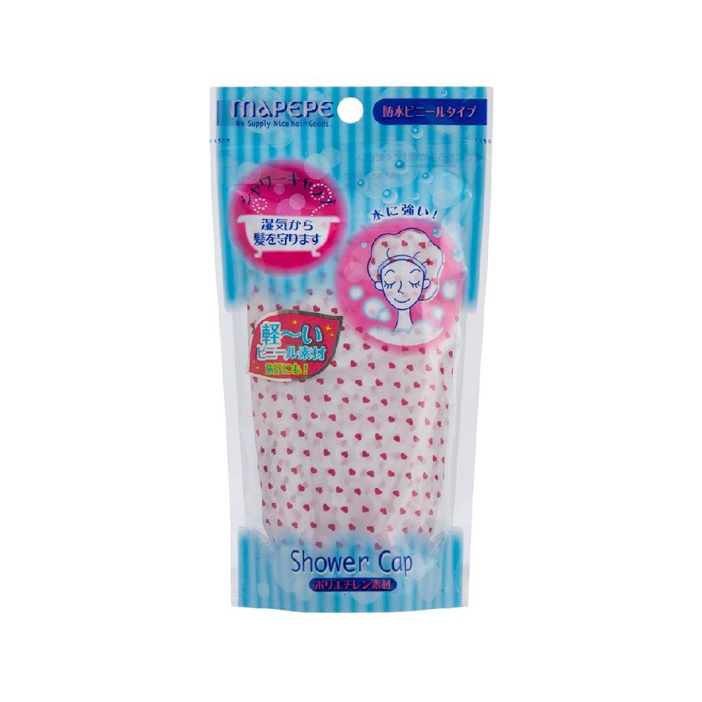 MAPEPE Heart Print Shower Cap - Waterproof & Reusable Hair Protector for Bathing, Swimming & Spa (15g) - Perfect for Travel, Gym & Home Use