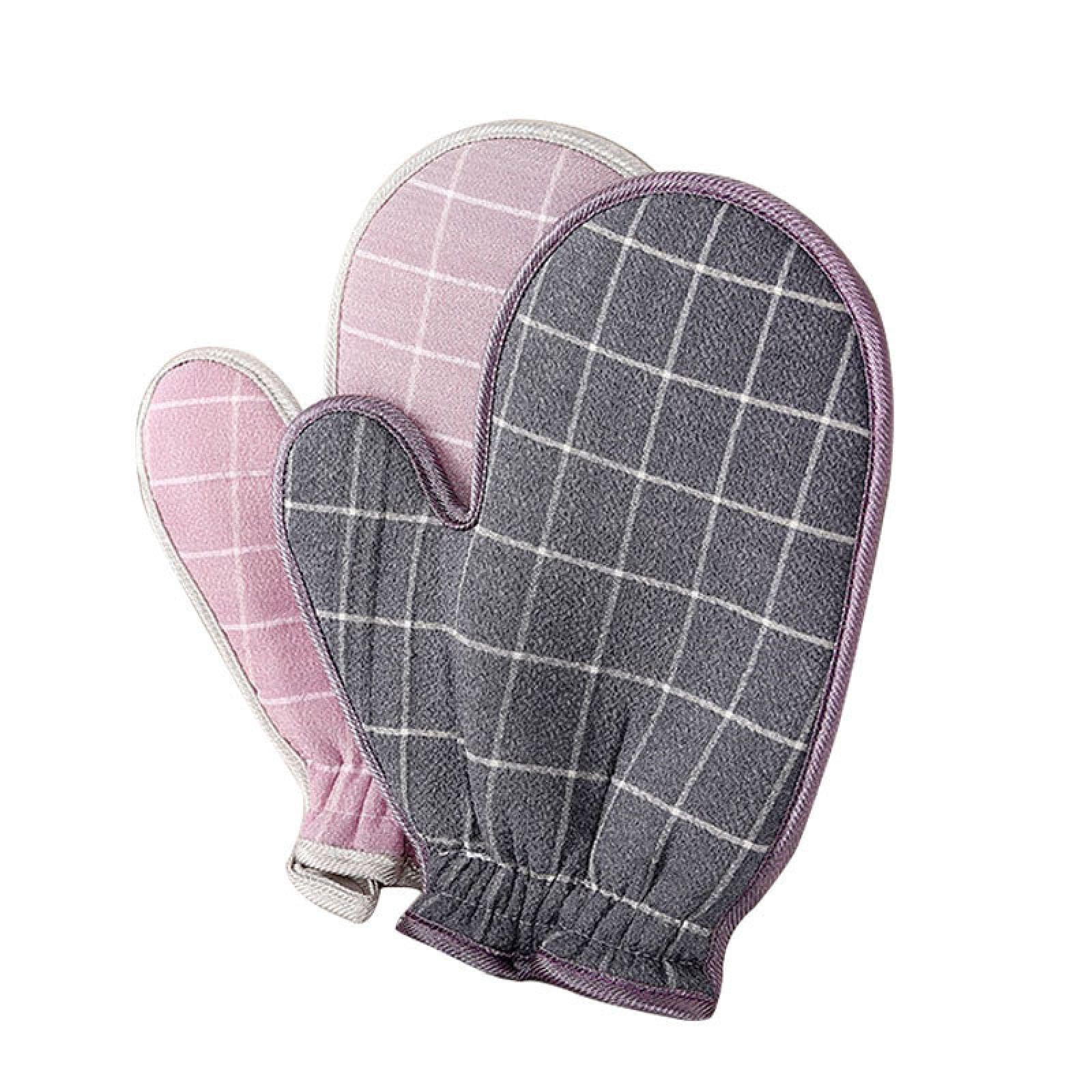 Premium Double-Sided Exfoliating Bath Towel - Strong Mud Scrubbing & Deep Cleansing for Adults - Back Scrub Gloves - Dark Grey - Ideal for Spa, Shower & Body Exfoliation
