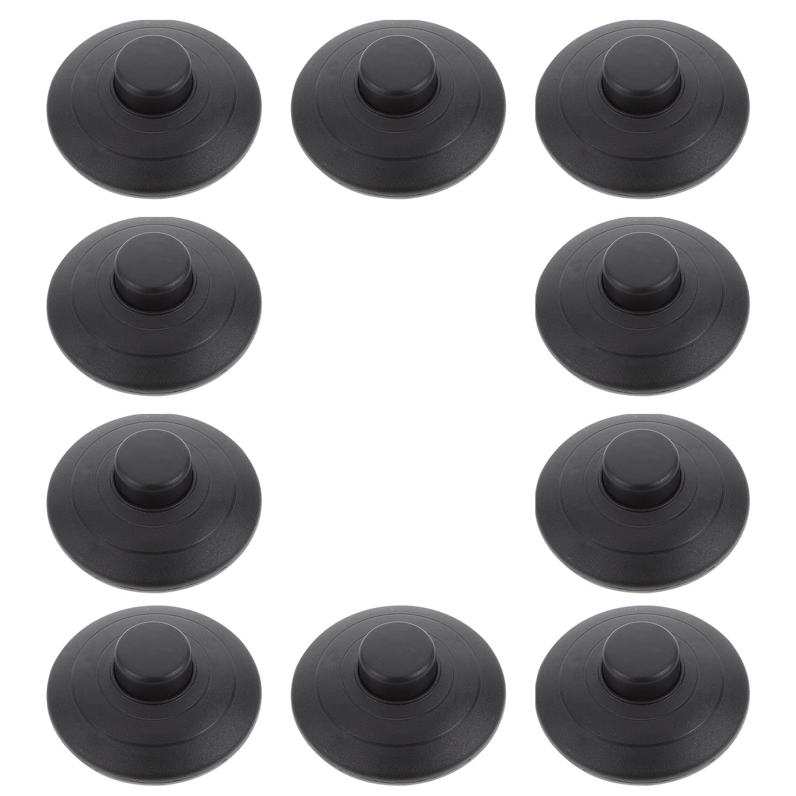 TEHAUX 10-Pack Black LED Floor Foot Pedal Lamp with On/Off Switch - Round Home Office Lighting for Hands-Free Convenience (Ideal for Workshops, Reading Nooks & Nighttime Navigation)