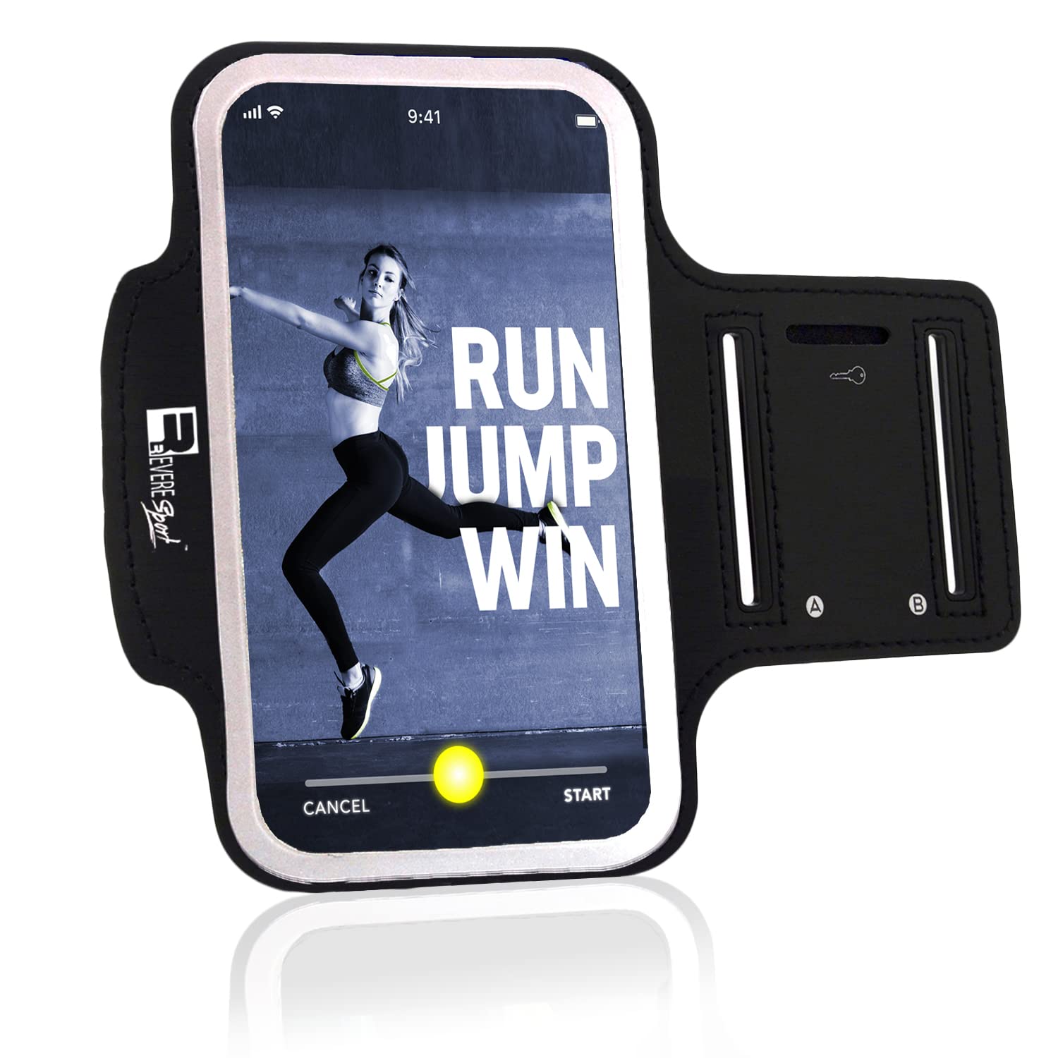 RevereSport Running Armband for Samsung Galaxy S25/S24/S23/S22/S21/S20 & iPhone - Secure No-Bounce Phone Holder - Sweatproof Fitness Armband for Gym, Jogging, Cycling, Running, Hiking - Best for Sports, Exercise & Outdoor Workouts - Ideal for Active Lifestyles & Daily Commutes - Perfect for Fitness Enthusiasts & Commuters - Great for Marathon Training, Cardio Workouts & Outdoor Adventures