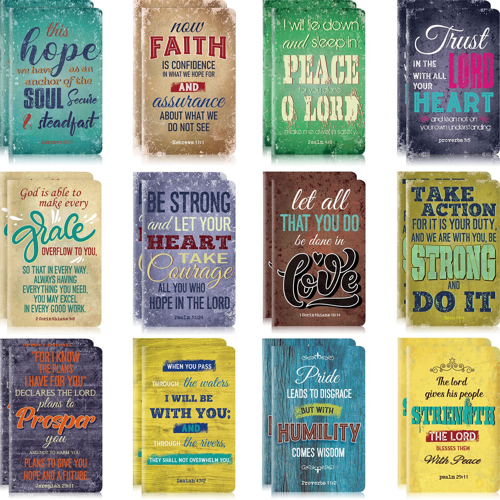 Zonon 24-Pack Inspirational Christian Notebooks - 3.5 x 5 Inch Pocket-Sized Bible Verse Notepads for Office, School & Travel - Motivational Journals for Daily Devotion, Bible Study & Gift Giving