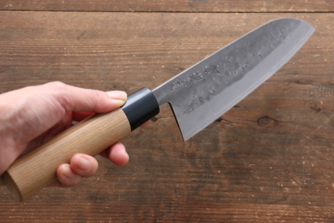 Premium Seisuke Blue Steel No.2 Nashiji Japanese Chef Knives Set - Gyuto, Santoku & Petty Knives for Professional Cooking & Home Kitchen Use
