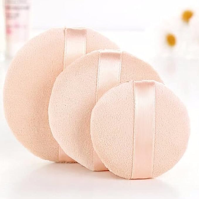 BANIRA Cotton Powder Puff 12pcs - Makeup Sponge for Foundation & Loose Powder - Medium Size for Professional Makeup