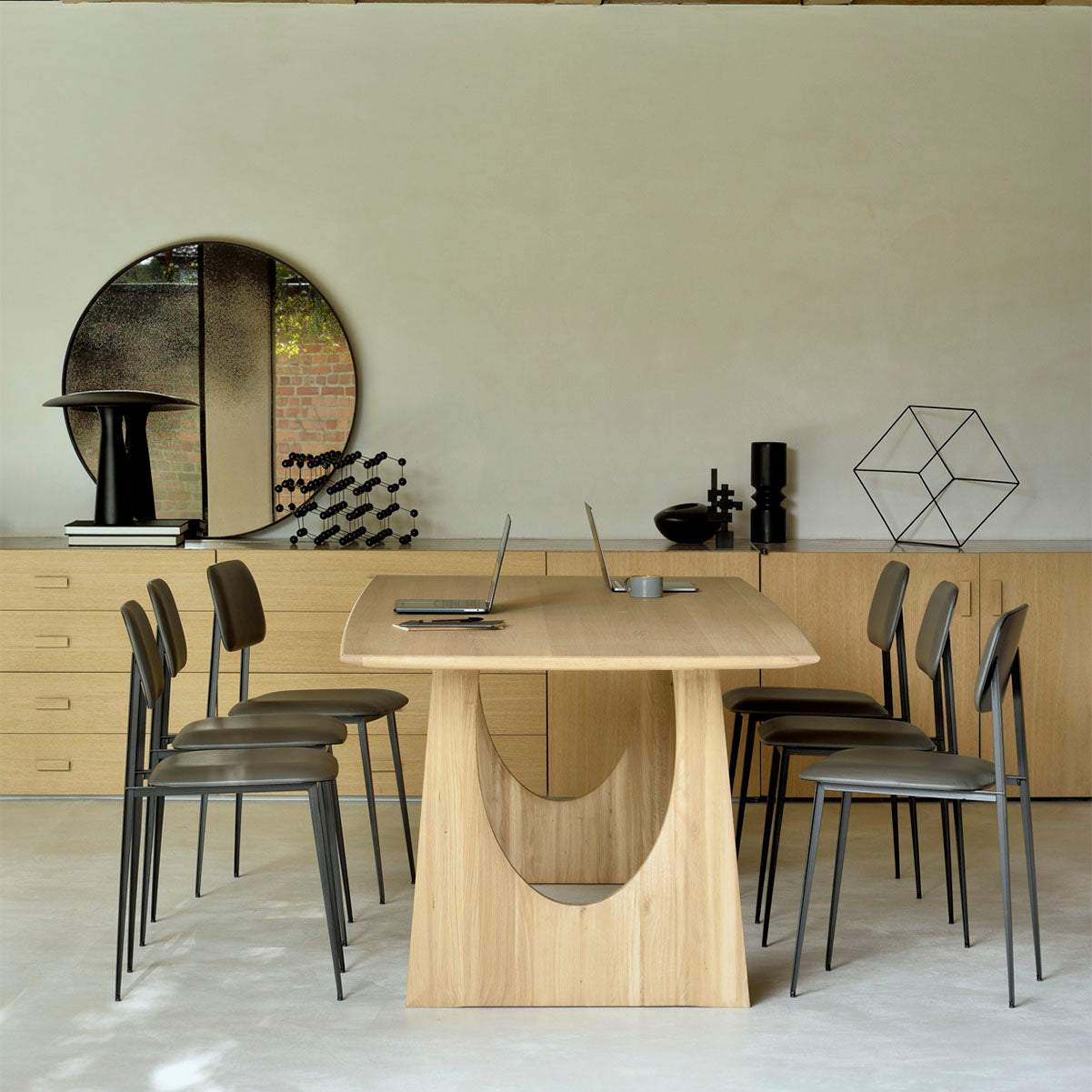 Modern Geometric Dining Table - Stylish & Durable for Kitchen, Dining Room, or Office - Perfect for Family Meals & Entertaining Guests