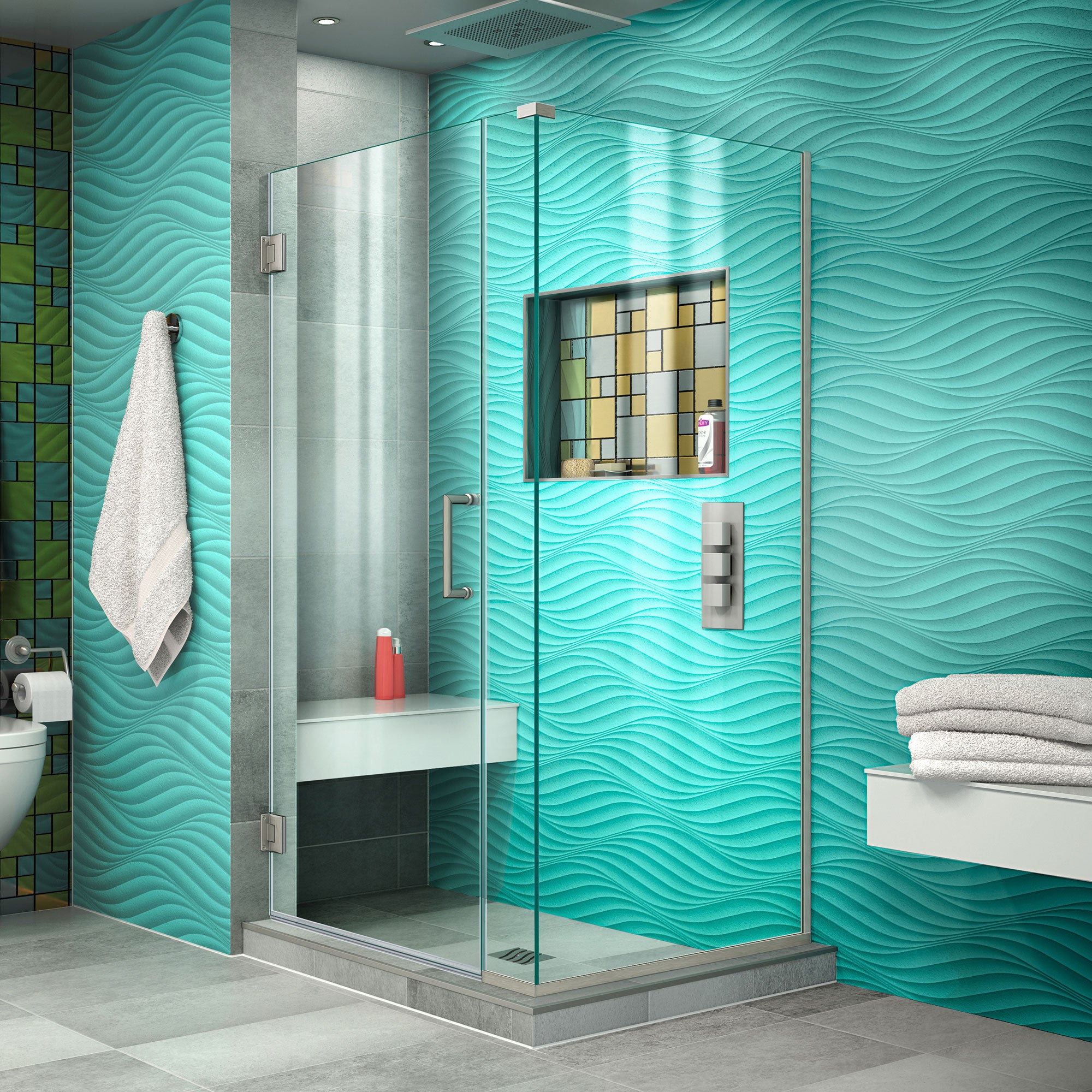 DreamLine Unidoor Plus Frameless Hinged Shower Enclosure - 36.5
