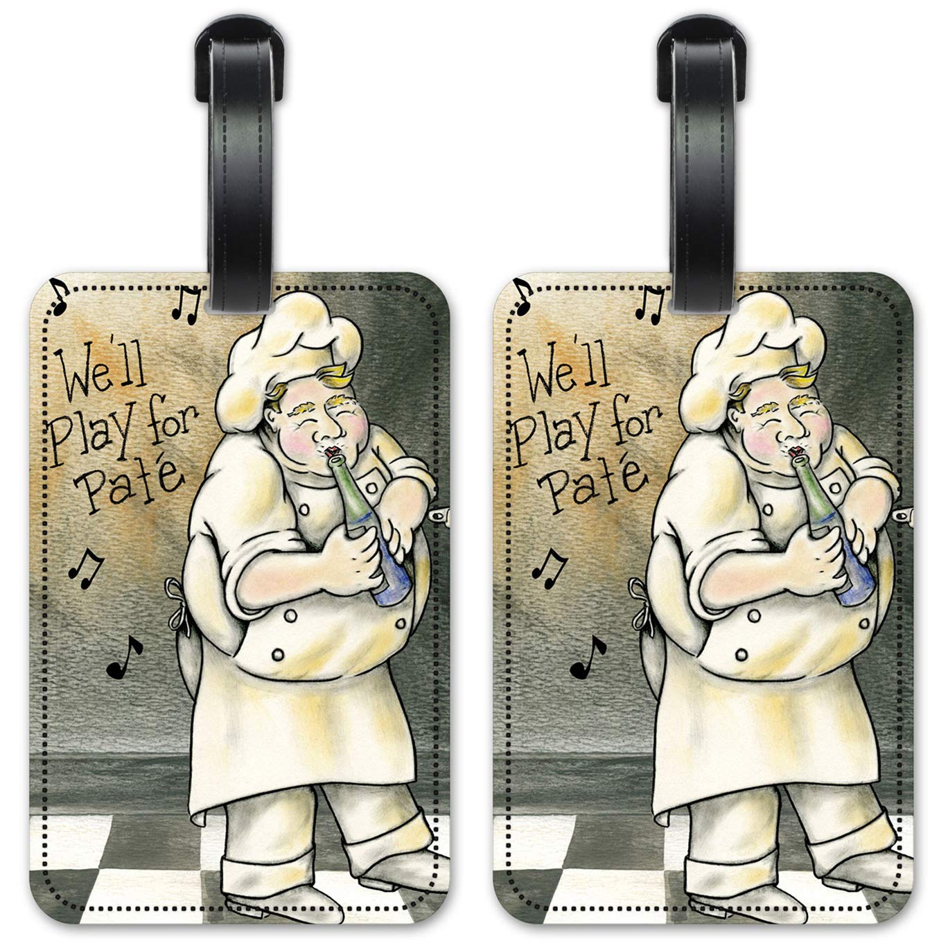 Play for Pat'e - 2 Pack Durable Luggage ID Tags with Customizable Identification Cards - Perfect for Travel, Suitcases, Backpacks & Carry-Ons