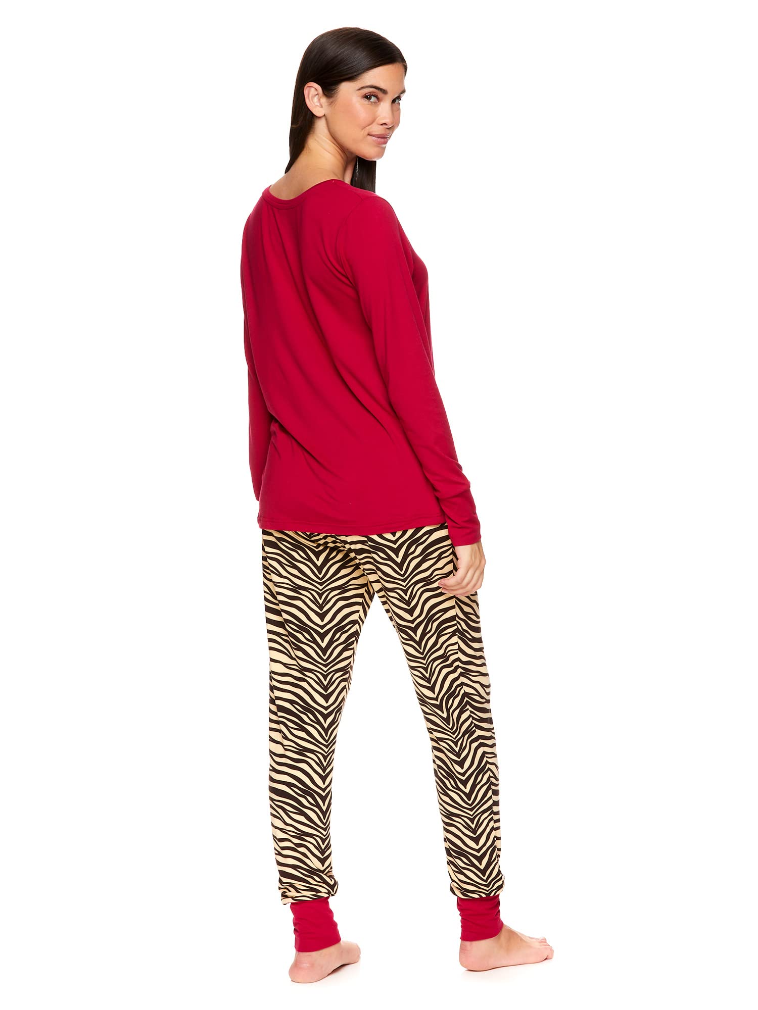 bebe Women's Long Sleeve Shirt & Lounge Skinny Pajama Jogger Pants Sleepwear Set - Soft Comfortable Loungewear for Relaxing at Home, Sleepovers & Cozy Nights