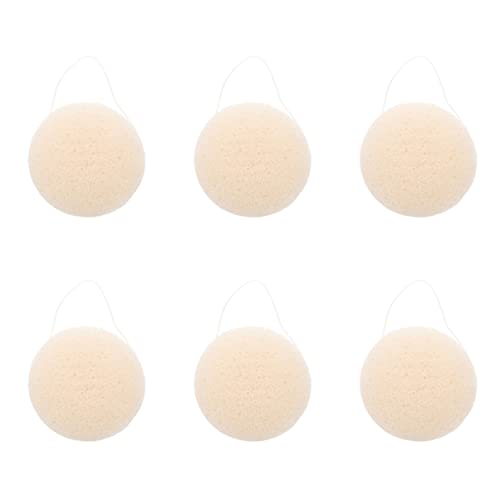 FRCOLOR 6-Pack Konjac Facial Sponges for Gentle Face Cleansing & Exfoliation - Natural Vegan Skincare for Sensitive Skin - Perfect for Daily Face Wash & Makeup Removal