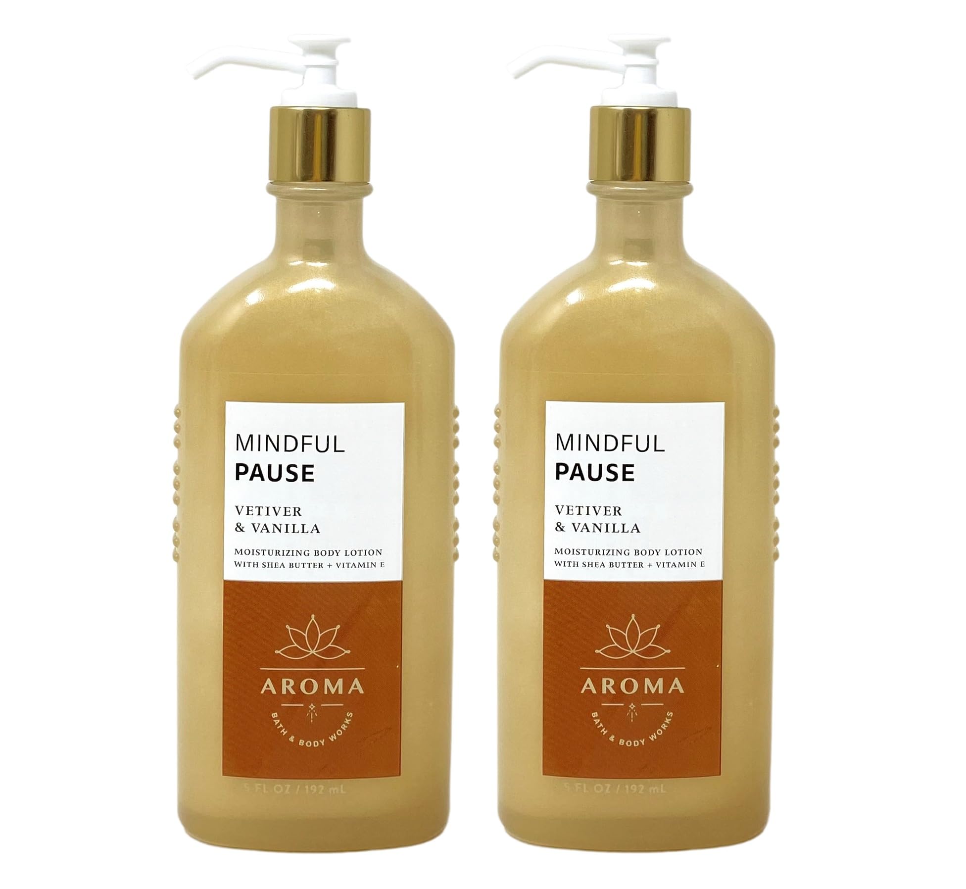 Bath and Body Works Aroma Mindful Pause Vetiver & Vanilla 2-Pack Body Lotion Set - 6.5 fl oz (192 mL) Each, Moisturizing & Relaxing for Daily Skincare & Stress Relief