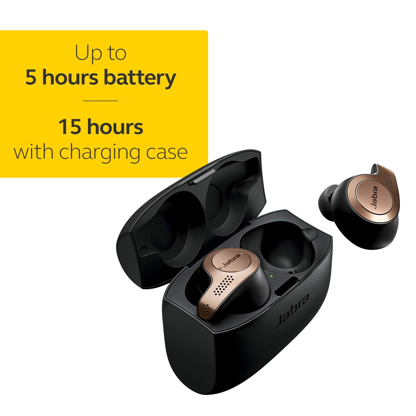 Jabra Elite 65t True Wireless Bluetooth Earbuds with Charging Case - Copper Black | Noise Cancelling, Secure Fit | Perfect for Gym, Running & Commuting