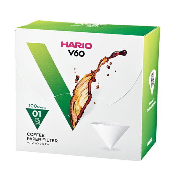 Hario V60 White Paper Coffee Filters - 100 Count, Size 02 - Perfect for Pour Over Brewing at Home or Office