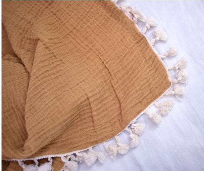 6-Layer Muslin Baby Blanket by Crane - Soft, Breathable & Lightweight for Swaddling, Nursing & Stroller Use