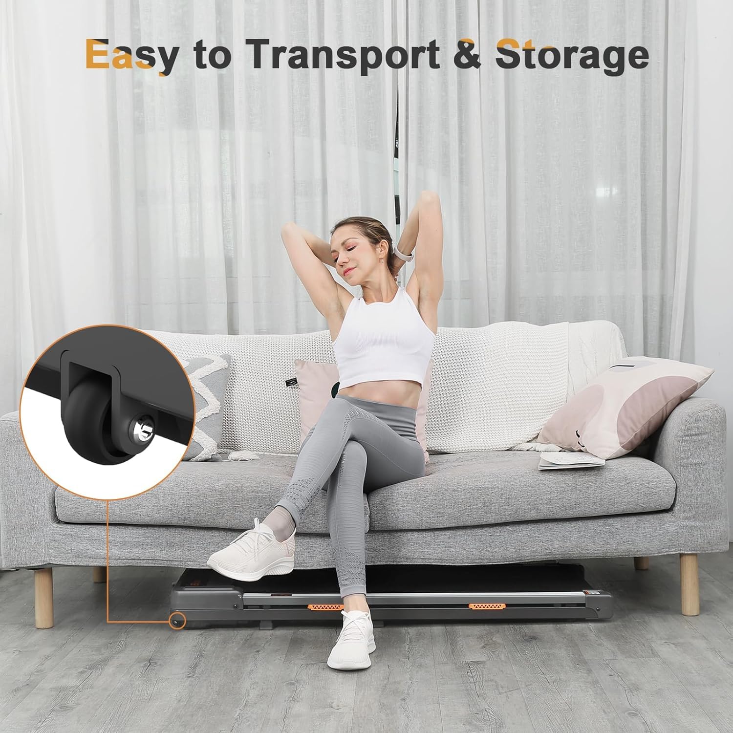 Elseluck 2 in 1 Under Desk Treadmill - Portable Walking Pad for Home & Office with Remote Control, LED Display - Perfect for Walking & Jogging at Home, Work or Small Spaces