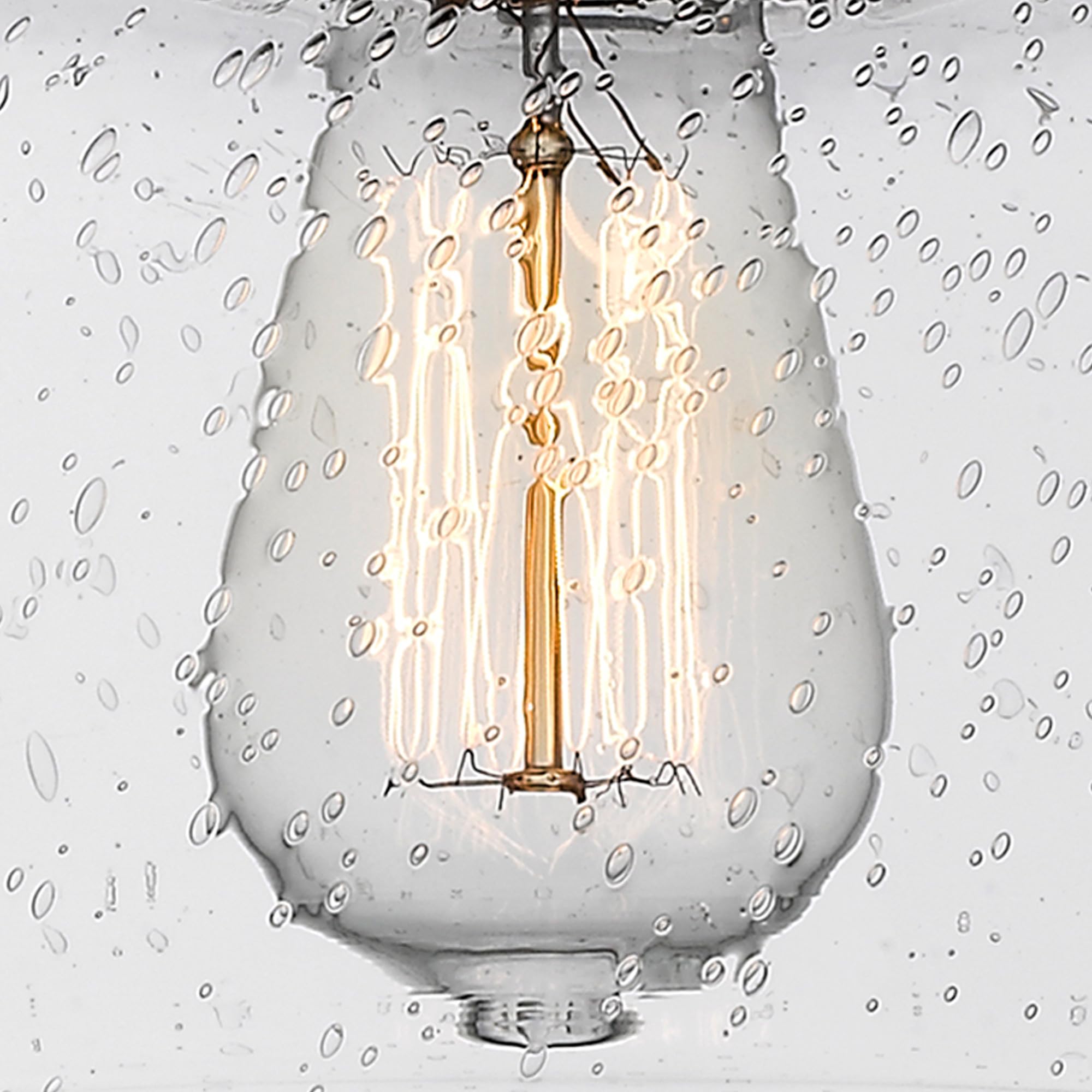 Edison Athens 8-Inch Semi-Flush Mount Light Fixture - Matte Black with Clear Deco Swirl Glass Shade - Vintage Inspired Ceiling Light for Dining Room, Bedroom or Entryway