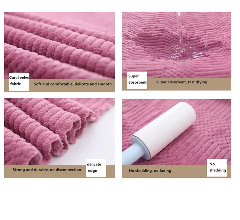 2 Pack Dark Pink Coral Fleece Bath Towel Set - Ultra Soft, Highly Absorbent & Lint Free - Perfect for Home, Spa, and Beach Use