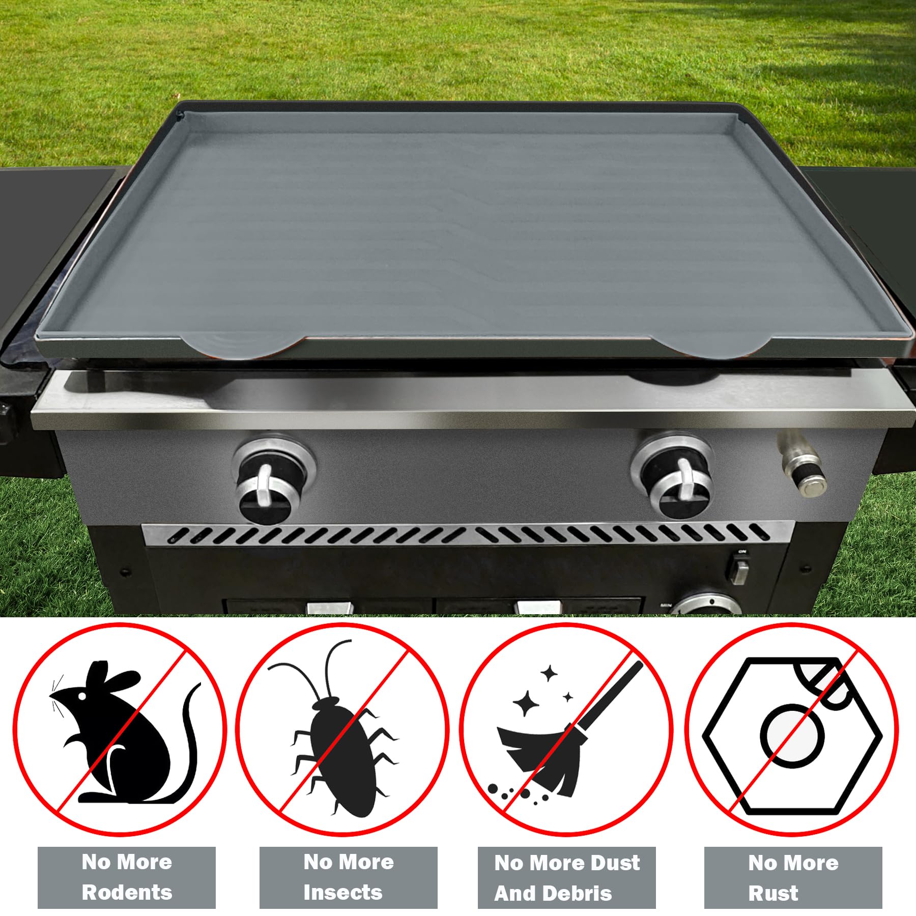 Blackstone Griddle Silicone Mat - Heavy Duty Food Grade Cooking Mat for Outdoor Grills - Protects from Rodents, Insects, Debris & Rust - 22 Inch Gray All Season Protective Cover - Perfect for Camping, Backyard BBQs & Tailgating