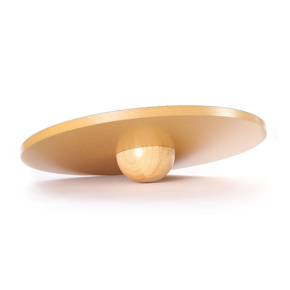 66Fit Wooden Balance Board with PVC Surface - 40cm Wobble Board for Core Strength, Yoga, Fitness & Rehabilitation Training - Perfect for Home Gym, Office & Kids Play