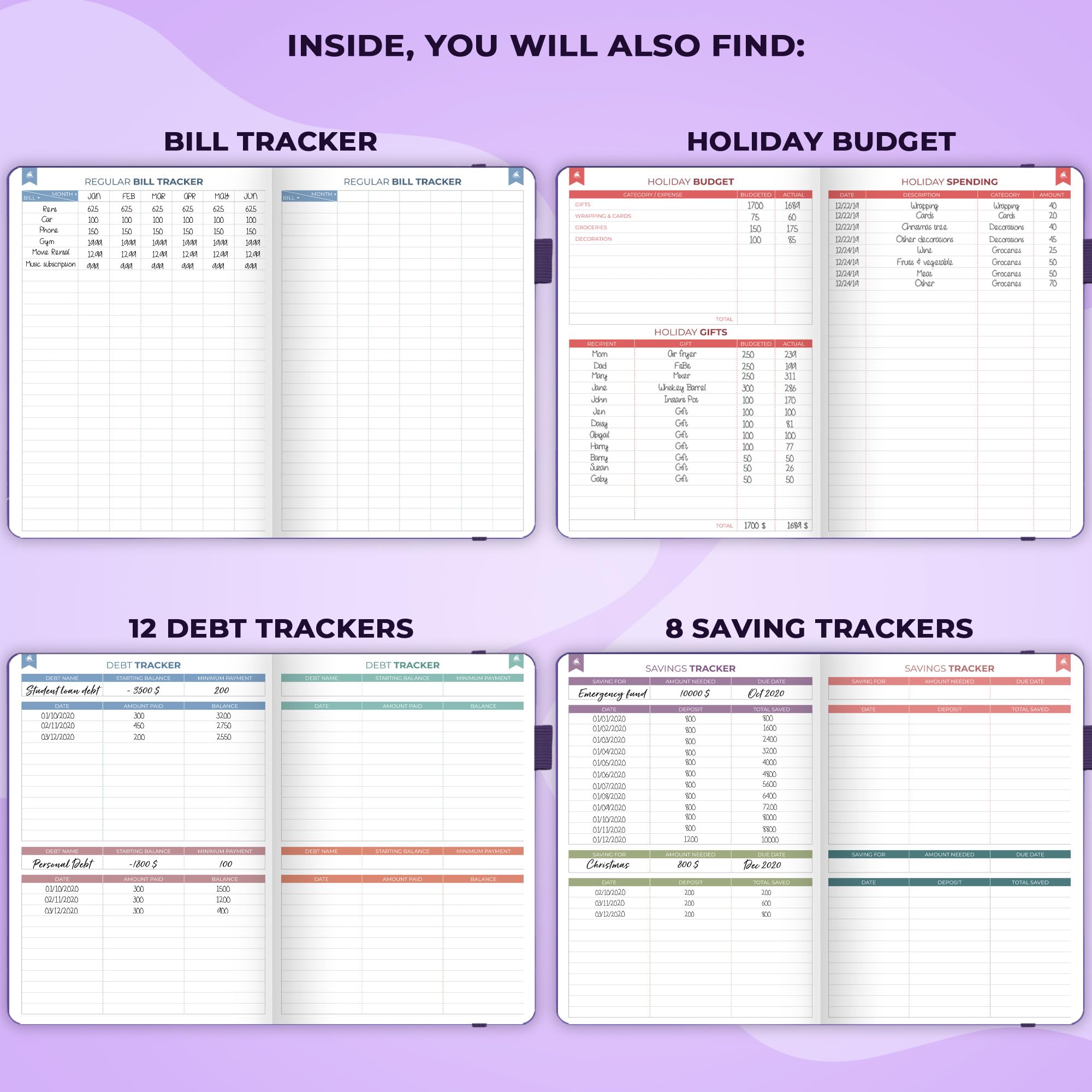 Clever Fox Bi-Weekly Budget Planner – Undated Financial Organizer & Expense Tracker Notebook – A5 Purple Budgeting Book for Personal Finance, Bill Payment & Money Management – Perfect for Home, Office & Travel Use