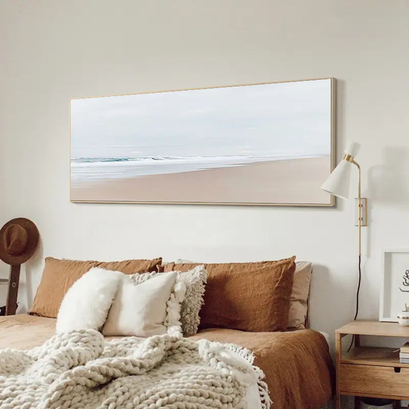 Ocean and Sky Painting #OS 001 - Handmade Canvas Wall Art for Home Decor, Office & Living Room - Coastal Landscape Artwork for Beach House & Bedroom