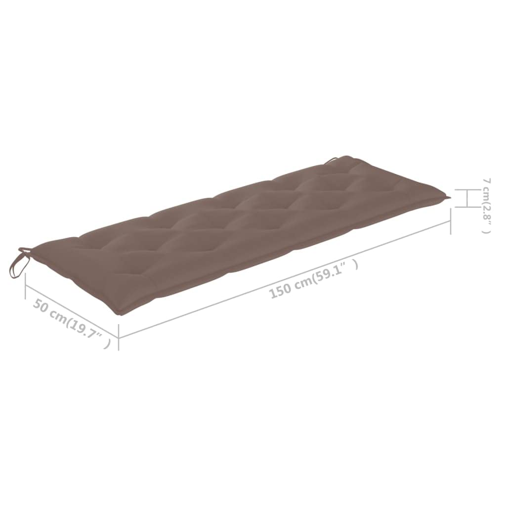 Premium Indoor/Outdoor Bench Cushion - Water-Resistant Garden Furniture Seat Cushion for Patio, Deck & Terrace | Fits Wicker Recliners & Benches | Taupe Fabric (59.1x19.7x2.8 Inches) | Perfect for Lounging, Sunbathing & Outdoor Relaxation