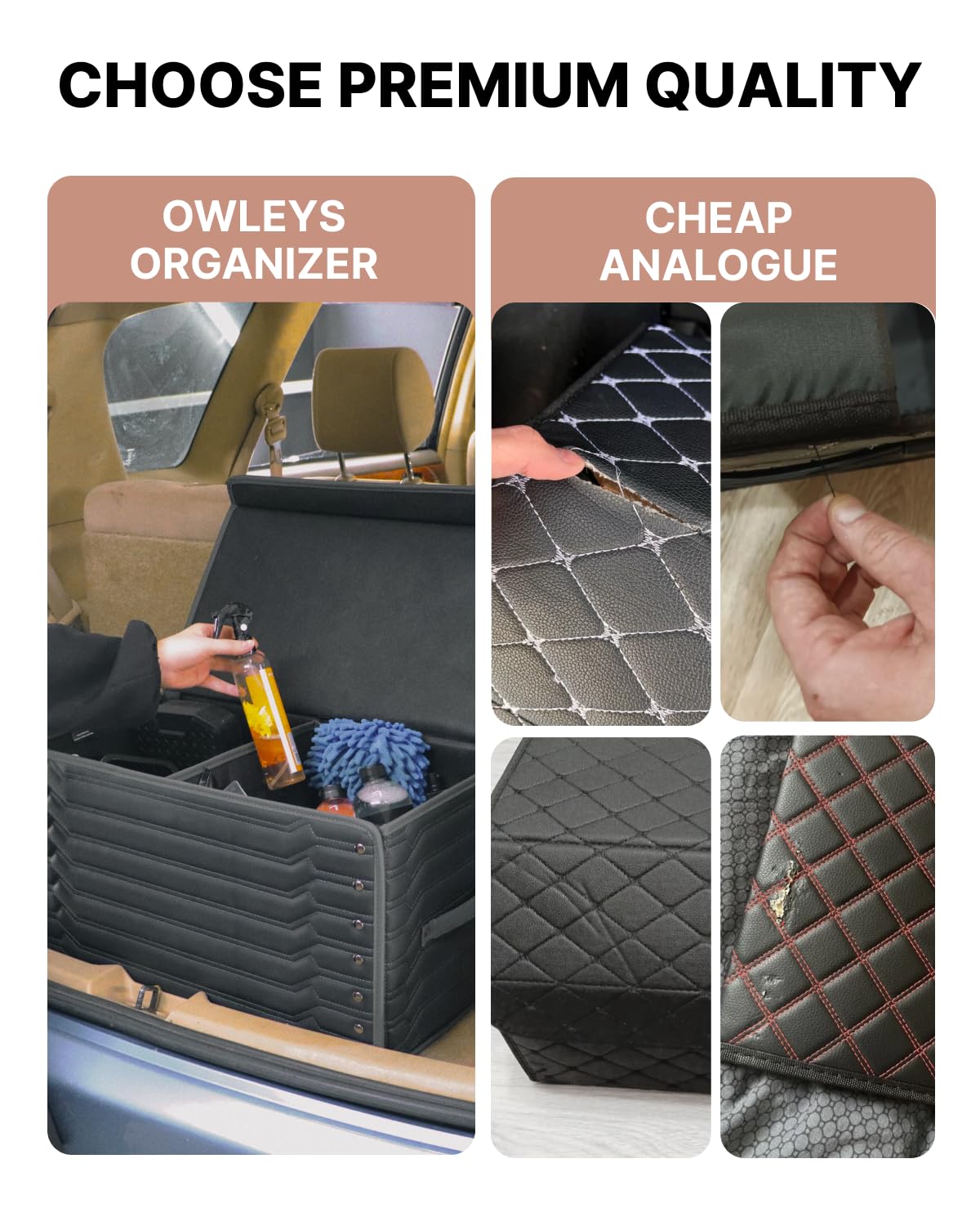 Premium Foldable Trunk Organizer for SUVs & Cars - 21.6 Inch Black Storage Box with Modern Design | Perfect for Road Trips, Grocery Shopping & Vehicle Organization