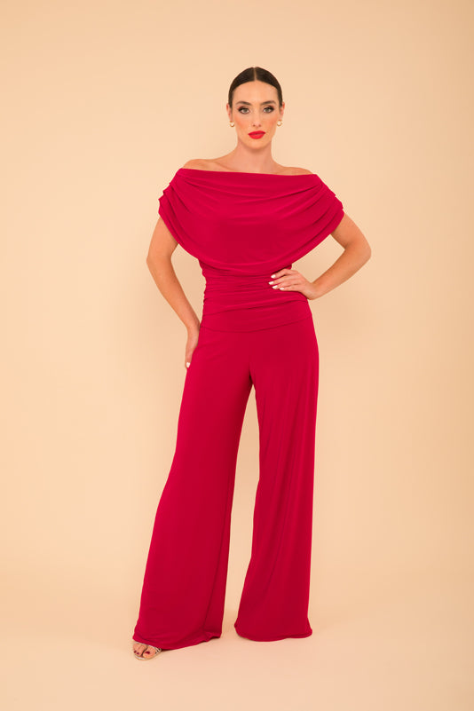 Stylish Carbon Jersey Jumpsuit for Women - Comfortable Magenta One-Piece Outfit | Perfect for Casual Wear, Workout & Street Fashion