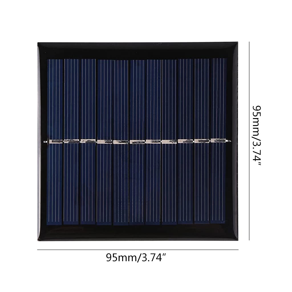 Portable Solar Phone Charger with USB - 95X95mm Compact Solar Panel for iPhone, Android, Camping & Outdoor Use - Includes LED Lights for Emergency Power Backup