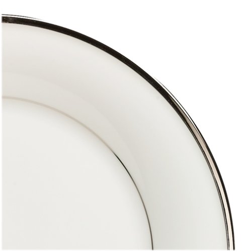 Lenox 5-Piece Place Setting Solitaire White, Ivory & Platinum - Elegant Dinnerware Set for Fine Dining, Weddings & Special Occasions