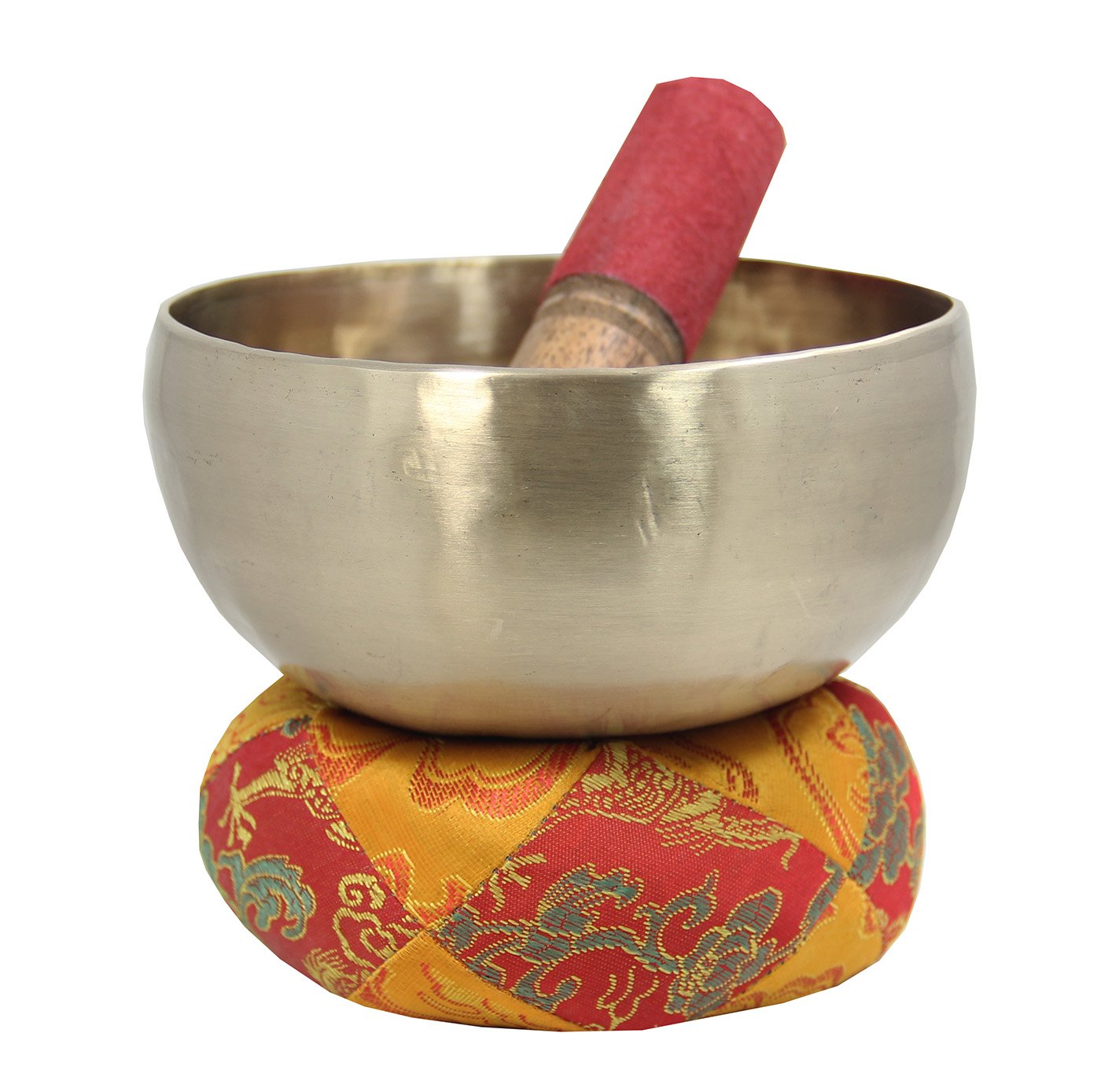Handmade Hammered Zen 5 Inches Singing Bowl with Mallet & Silk Cushion Set - Meditation, Yoga, Sound Therapy & Home Decor Accessory