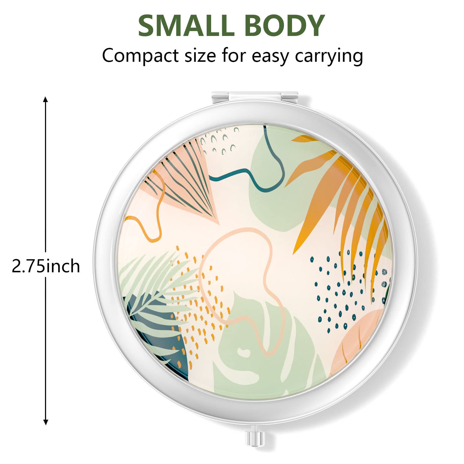 Nipichsha Compact Travel Mirror 2X/1X Magnification - Portable Folding Makeup Mirror for On-the-Go