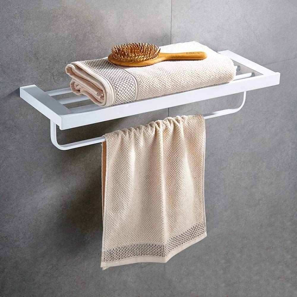 Stainless Steel Bathroom Shelf - Dual Towel Rack Wall Mounted Organizer for Bath Towels & Storage | Rustproof SUS304 for Home, Hotel & Spa (Perfect for Small Bathrooms & Space-Saving Solutions)
