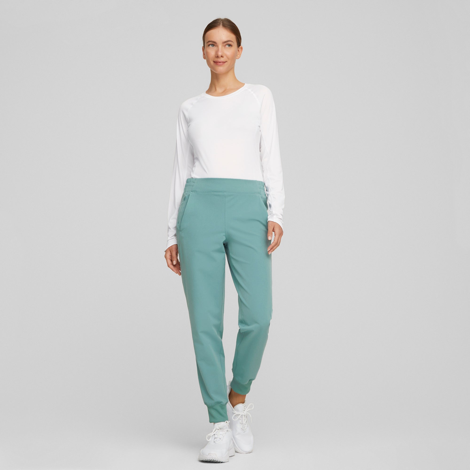 YouV Women's Long Sleeve Crew Neck Golf Shirt - Moisture Wicking & UV Protection for Golf, Tennis & Outdoor Activities