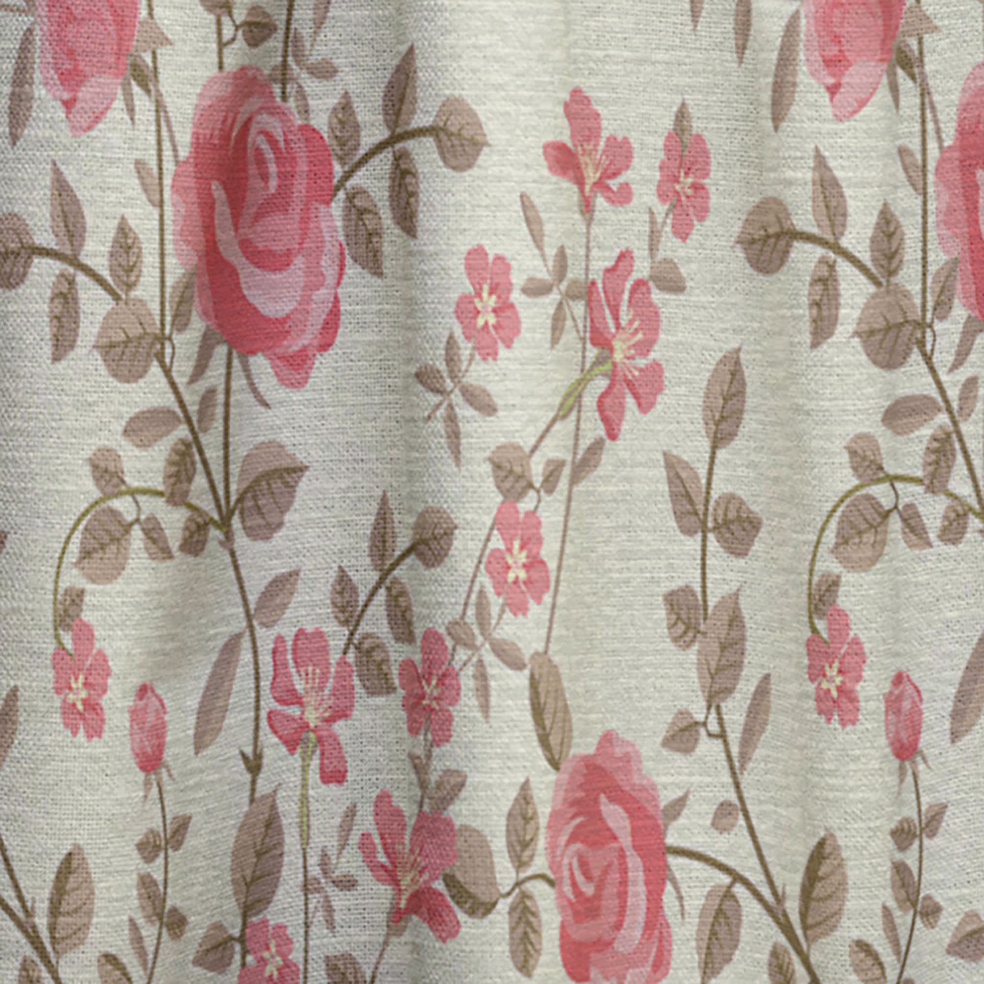 DesignQ Thermal Insulated Rose Pattern Curtains - Single Panel 52x120 Inches - Blackout Drapes for Bedroom & Living Room - Perfect for Home Decor, Privacy & Light Control