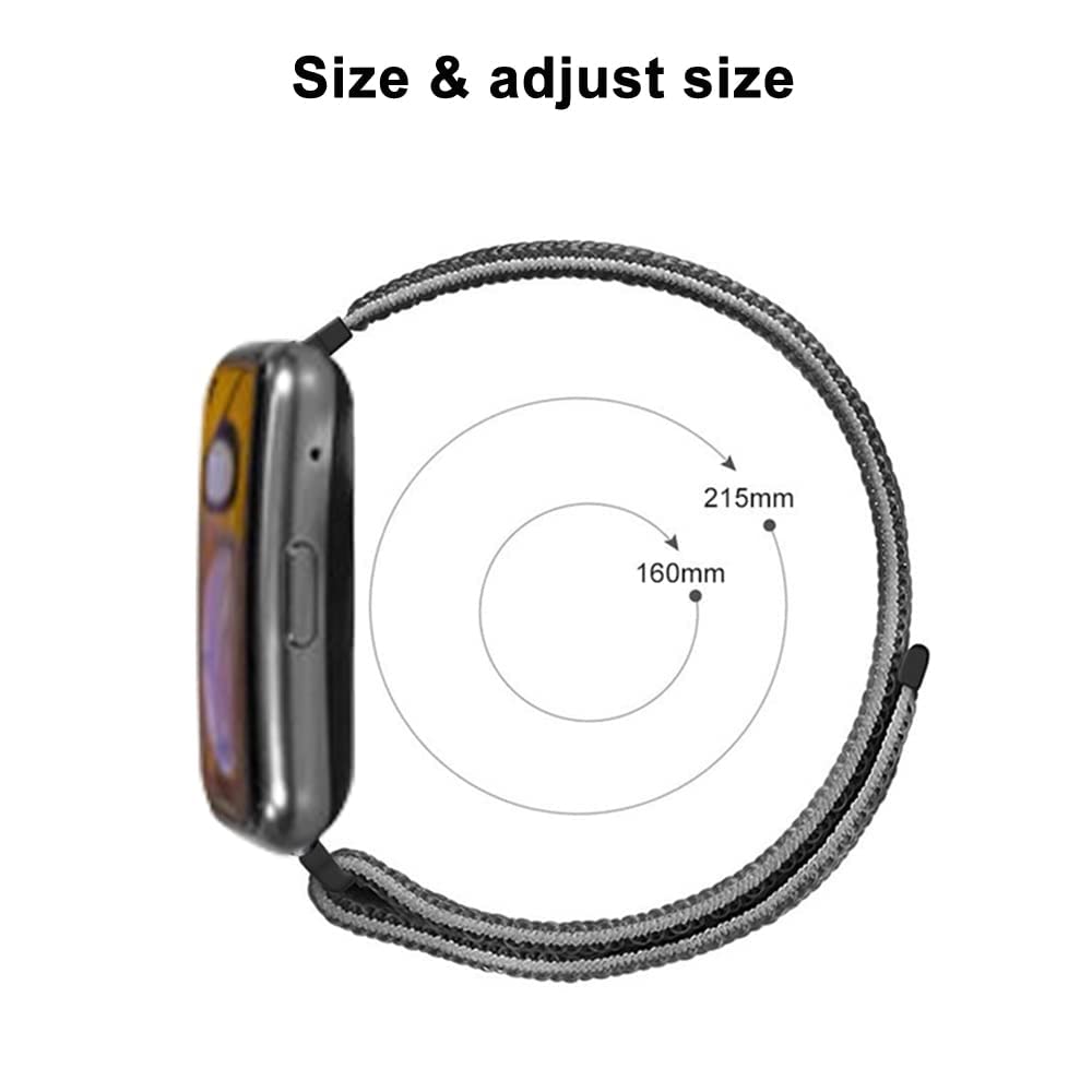 Niboow Nylon Soft Lightweight Velcro Watch Band Compatible with Huawei Watch Fit - Breathable Adjustable Strap for Men, Women & Kids - Perfect for Sports, Workouts & Everyday Wear