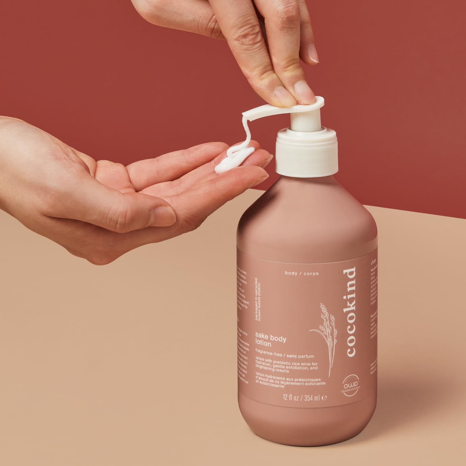 Cocokind Sake Body Lotion - Fragrance Free Daily Moisturizer for Gentle Exfoliation & Skin Barrier Support | Lightweight, Smooth & Soft Skin | 12 Fl Oz | Perfect for Dry, Sensitive Skin & Daily Hydration
