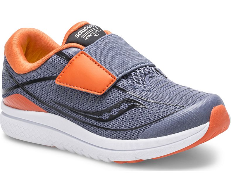 Saucony Kinvara 10 Jr Grey/Orange Baby & Toddler Running Shoes - Lightweight & Comfortable Sneakers for Kids' Active Play & Daily Wear