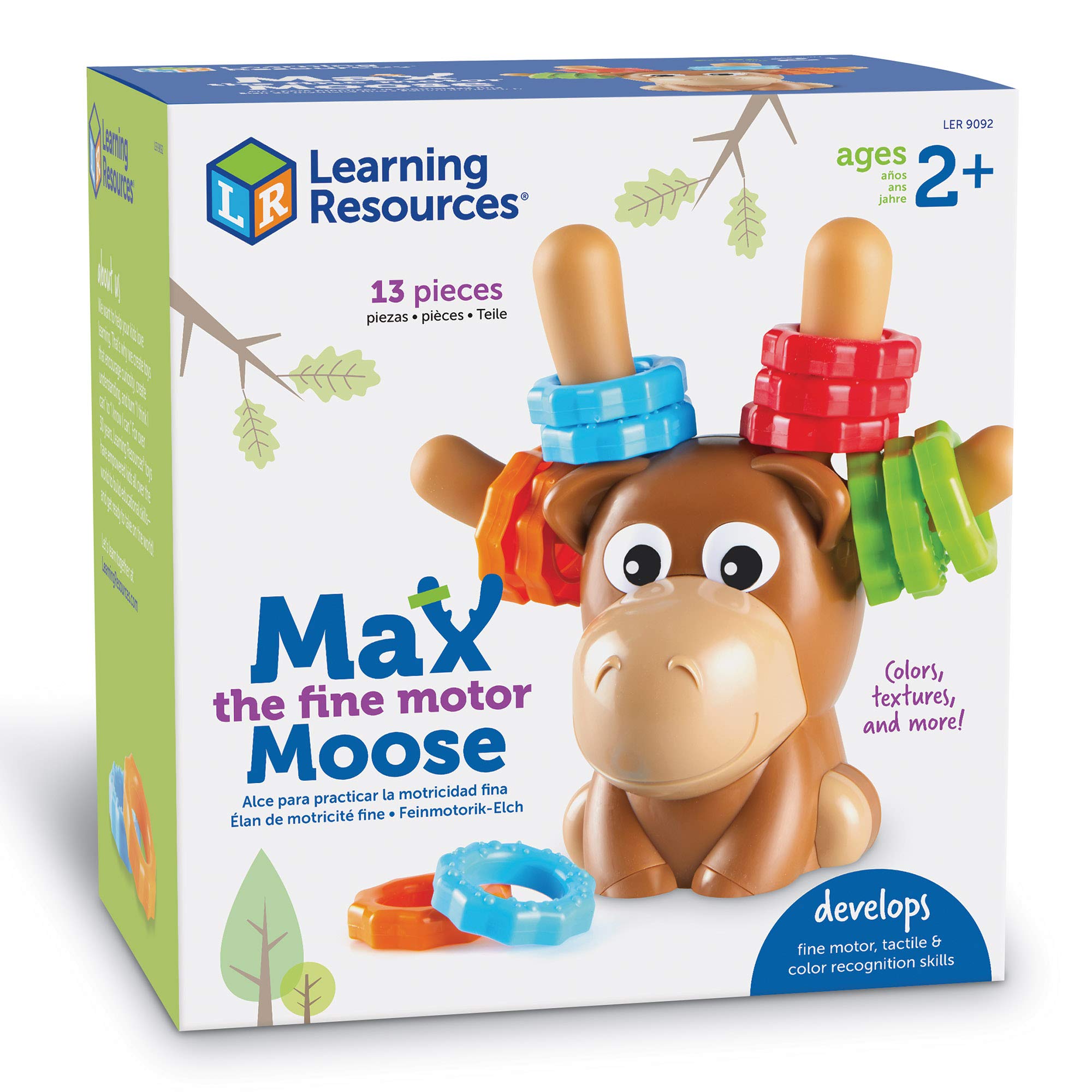 Learning Resources Max the Fine Motor Moose - 13-Piece Toddler Learning Toy for Fine Motor Skills Development, Preschool Educational Toys for Kids Ages 2+ | Perfect for Early Childhood Development & Classroom Activities
