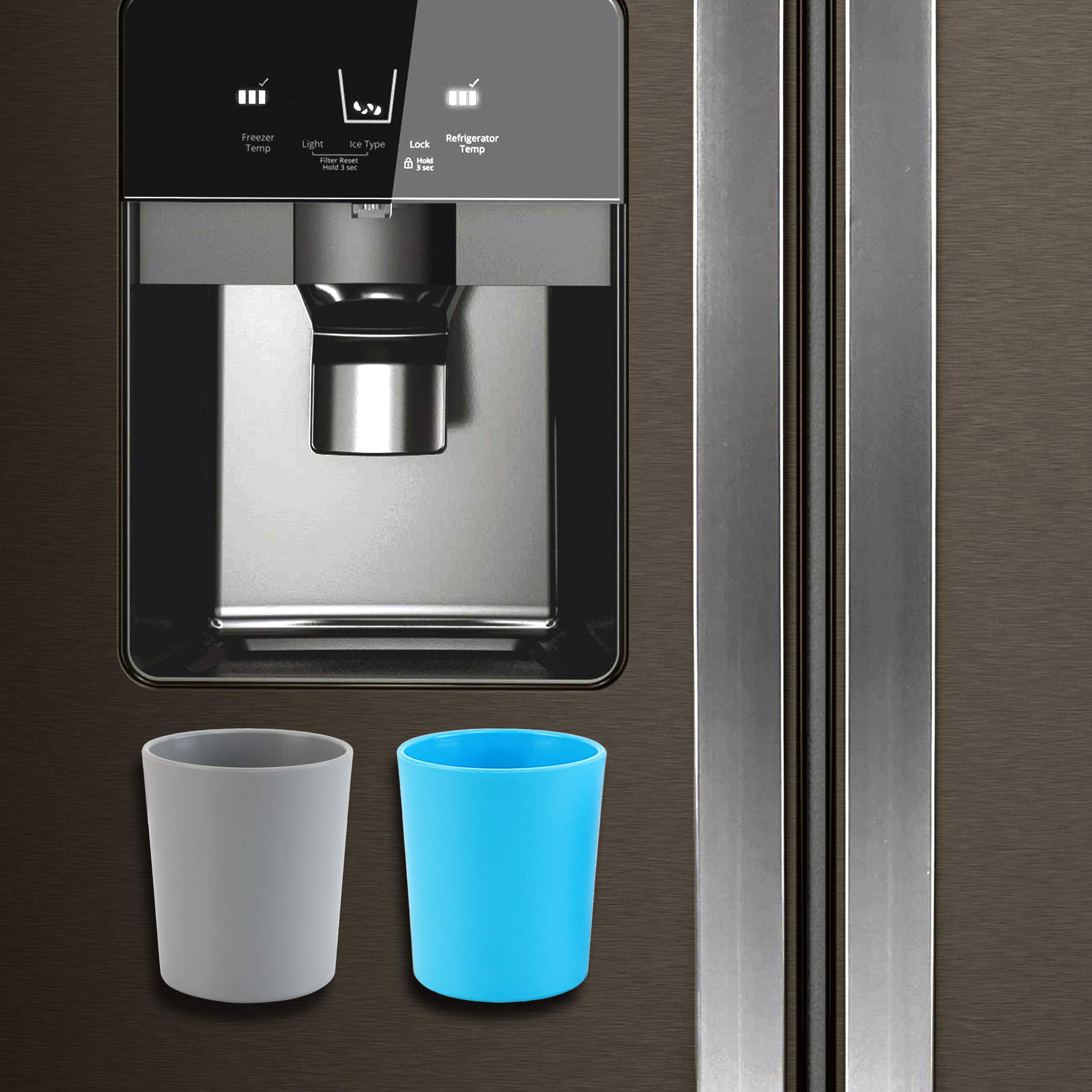 EZCUP Magnetic Fridge Cups for Kids - BPA-Free Open Top Toddler Cups for Independent Drinking - Hanging Plastic Kids Cups for Refrigerators or Water Coolers - Safe Non-Toxic USA Made - Perfect for Daycare, Home, and Travel Use