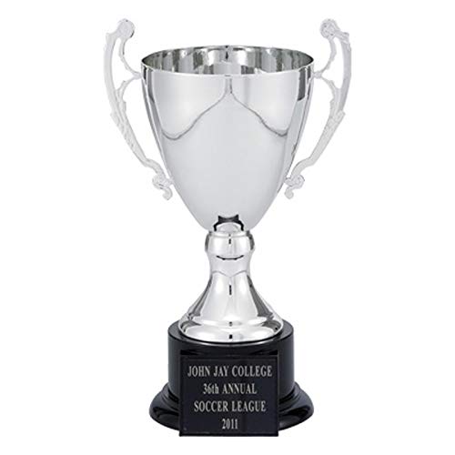Customizable 13 Inch Silver Trophy Cup on Black Base - Personalized Awards & Gifts for Sports, Academic Achievements & Corporate Events