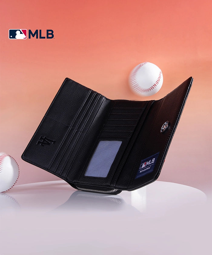 Authentic MLB Los Angeles Dodgers Genuine Leather Wallet for Men - Premium Bifold Credit Card Holder - Perfect for Baseball Fans & Game Day Accessories