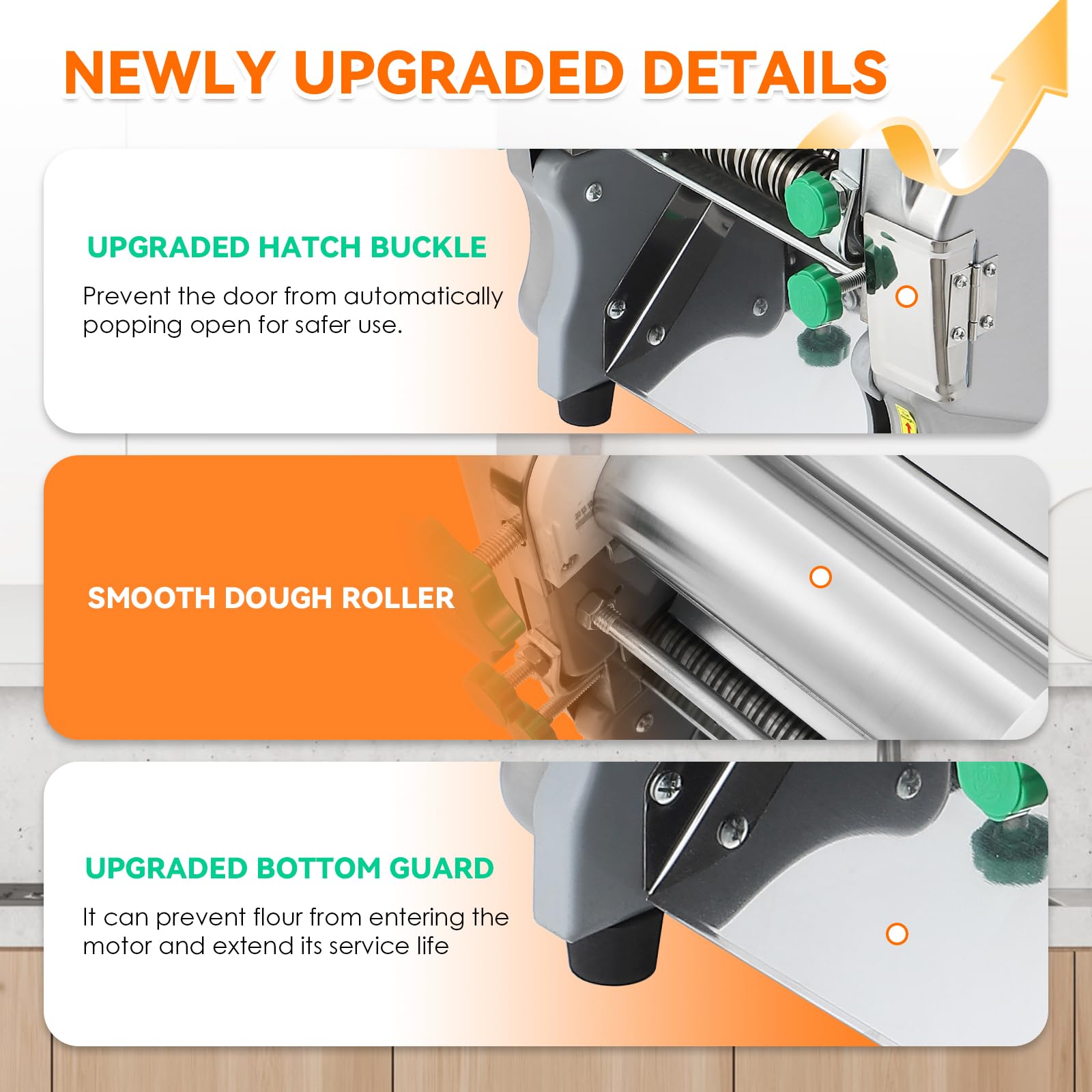 Electric Pasta Maker Machine - Commercial Dough Roller with 2/6mm & 2.5mm Blades, Adjustable Thickness for Fettuccine, Spaghetti & Noodles | 110V | Perfect for Restaurants, Home Kitchens & Italian Cuisine Lovers