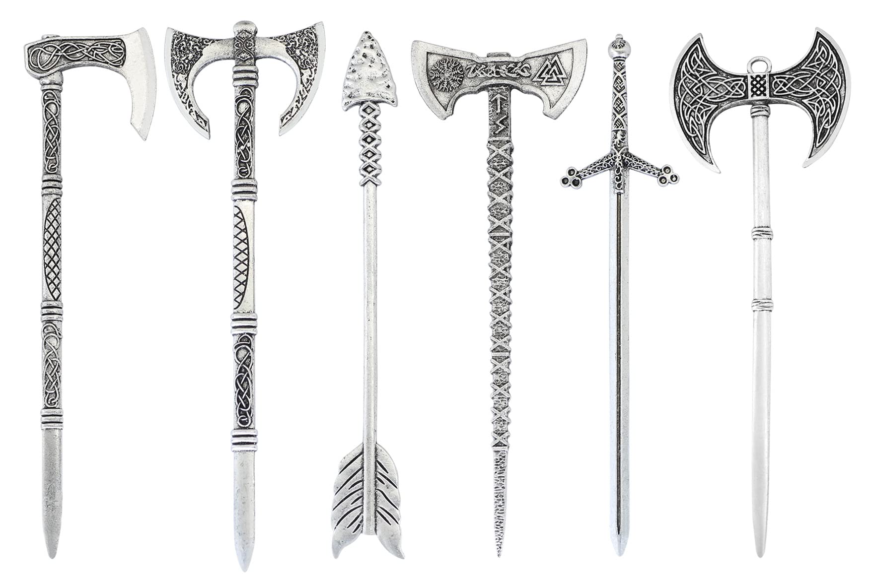 Celtic Hair Accessories for Women - 6pcs Viking Hair Sticks & Clips Set, Unique Norse Hair Jewelry Gift | Perfect for Medieval Fairs, Cosplay & Boho Fashion