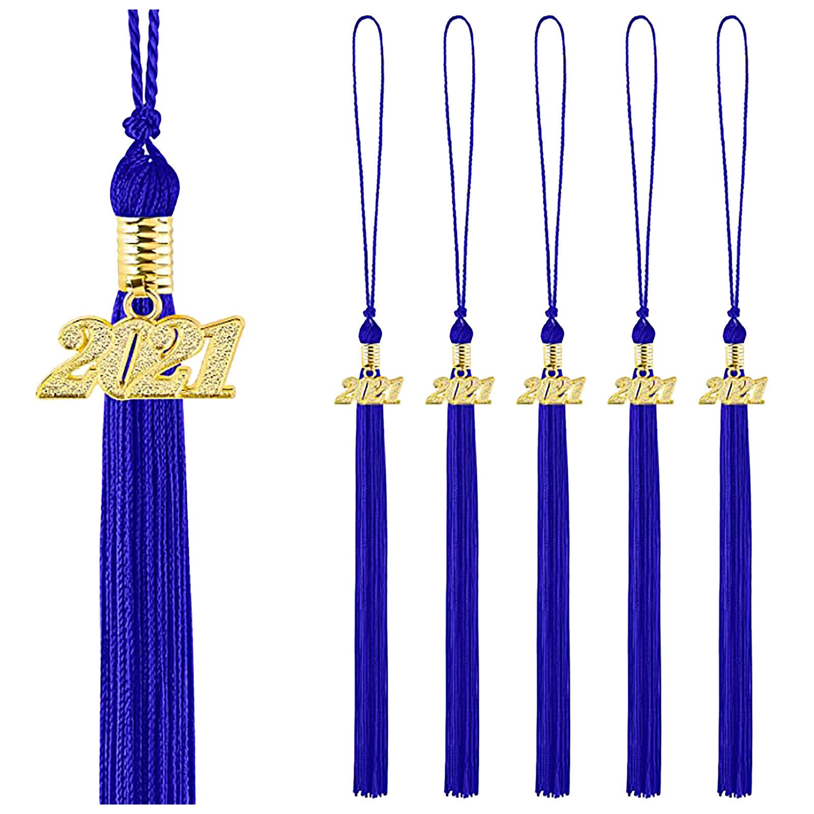 2021 Graduation Cap Tassel with Gold Date Charm - Decorative Tassel for Graduation Hat | Perfect for 2021 Graduation Ceremonies, Parties & Photo Props