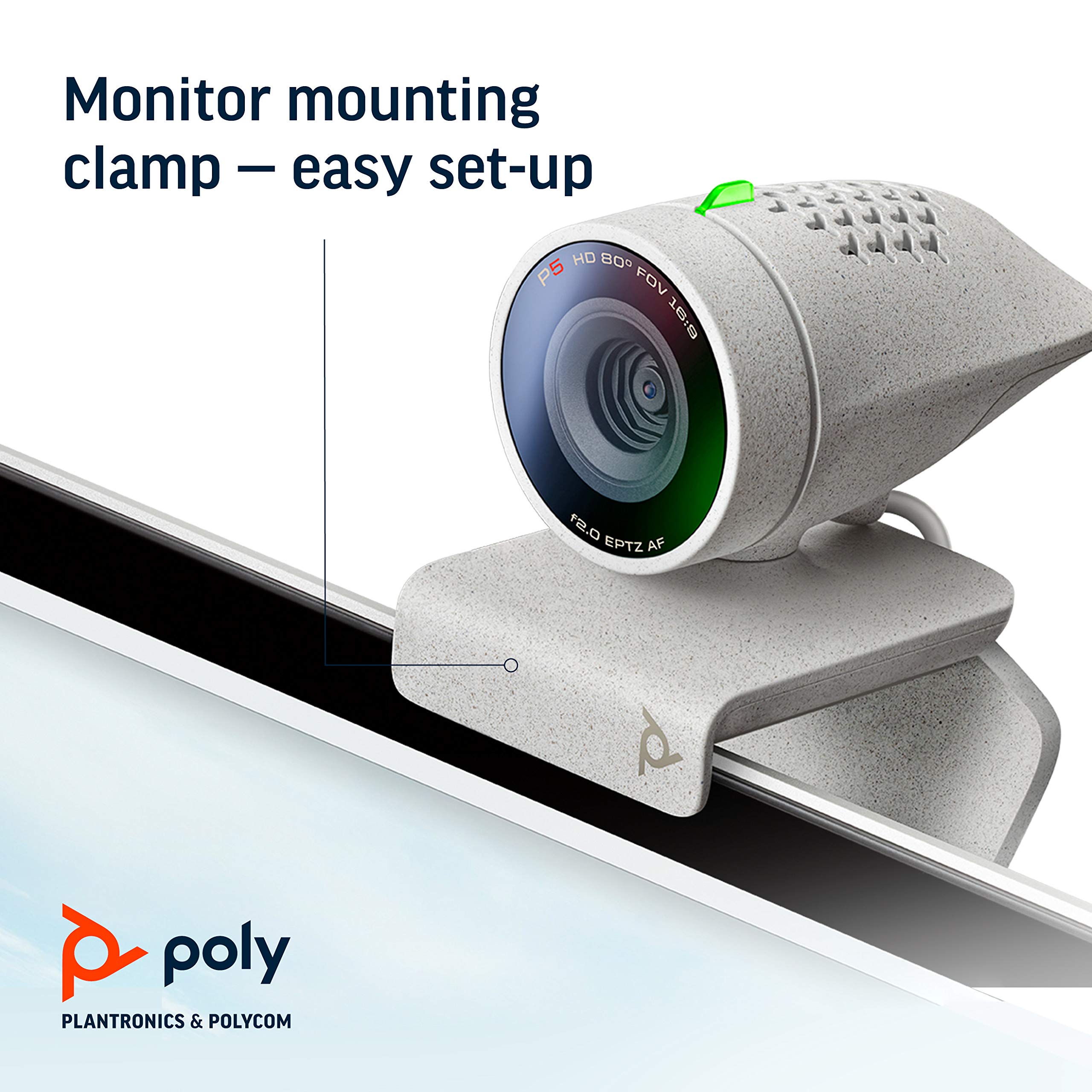 Poly Studio P5 Kit with Blackwire 3210 Headset - 1080p HD Video Conferencing Webcam & USB-A Bundle for Professional Meetings, Remote Work, and Online Classes