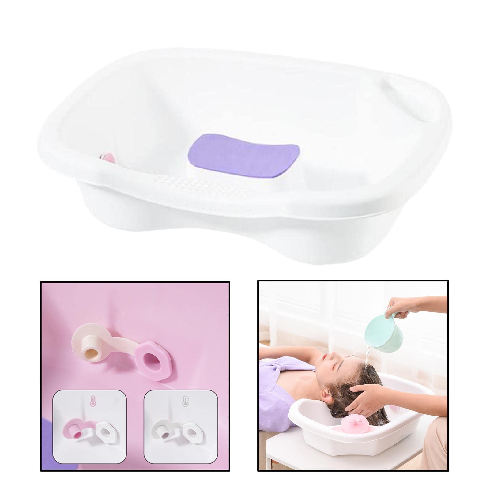**Amagogo Portable Shampoo Basin with Tube & Pillow - Hair Washing Sink for Kids, Elderly & Disabled - Lightweight Wash Tub for Home, Hospital & Travel (White)**    *(Use Cases: Perfect for bedridden patients, elderly care, post-surgery recovery, home haircuts, and travel convenience.)*