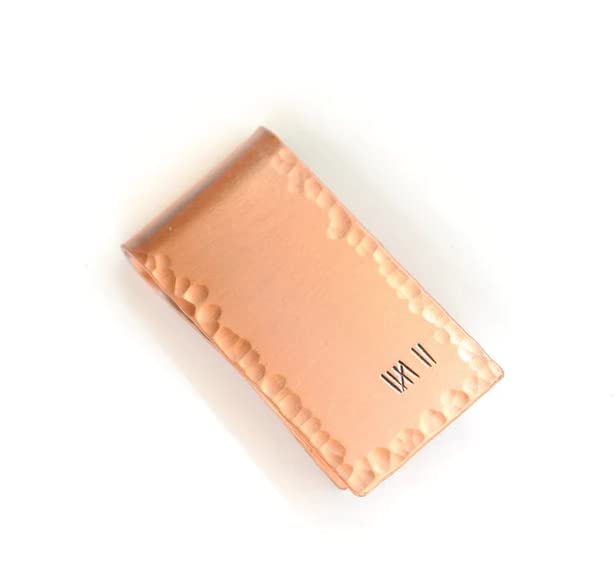 Premium Copper Money Clip with 7 Engraved Tally Marks - Perfect 7th Anniversary Gift for Him, Wedding Anniversary Present, Unique Groomsmen Gift - Ideal for Cash, Credit Cards & Special Occasions