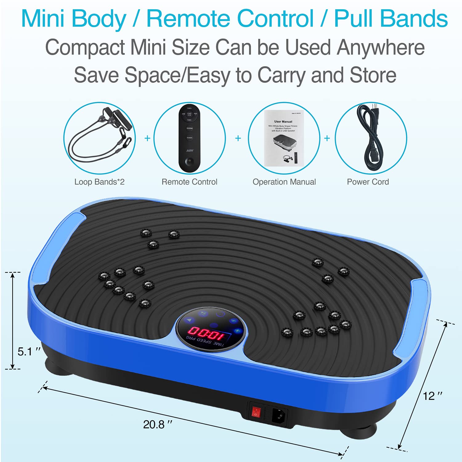 AXV Vibration Plate Exercise Machine - Whole Body Workout Platform for Weight Loss, Toning & Lymphatic Drainage | Home Gym Fitness Equipment for Women & Men | Perfect for Small Spaces & Recovery Workouts